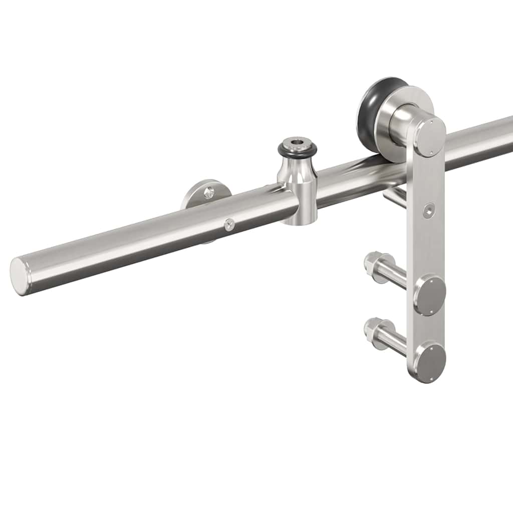 Kit Binari Porta Scorrevole 183 cm Acciaio Inossidabile Argento | homemem39