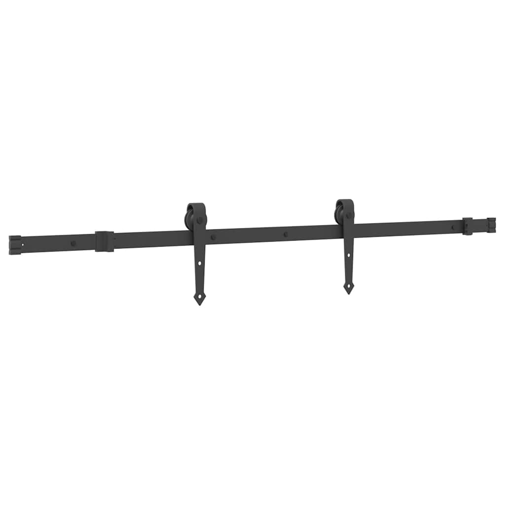 Kit di Binari per Porte Scorrevoli 152,5 cm Acciaio Nero | homemem39