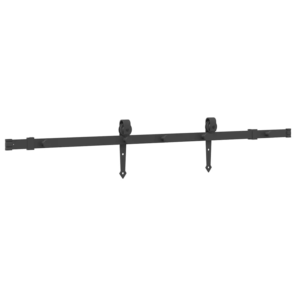 Kit di Binari per Porte Scorrevoli 152,5 cm Acciaio Nero | homemem39