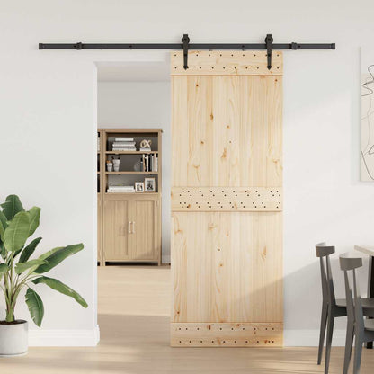 Kit di Binari per Porte Scorrevoli 213,5 cm Acciaio Nero | homemem39