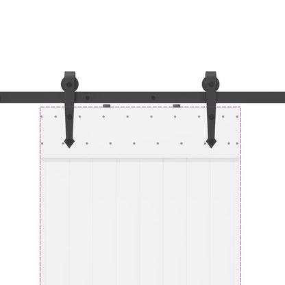 Kit di Binari per Porte Scorrevoli 213,5 cm Acciaio Nero | homemem39