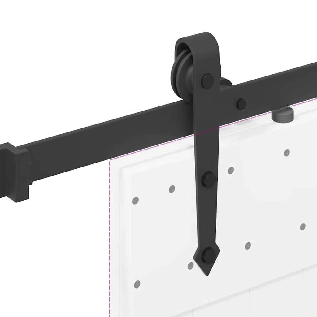 Kit di Binari per Porte Scorrevoli 213,5 cm Acciaio Nero | homemem39