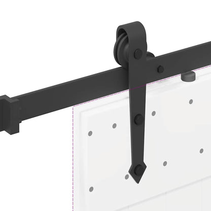 Kit di Binari per Porte Scorrevoli 213,5 cm Acciaio Nero | homemem39