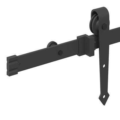 Kit di Binari per Porte Scorrevoli 213,5 cm Acciaio Nero | homemem39