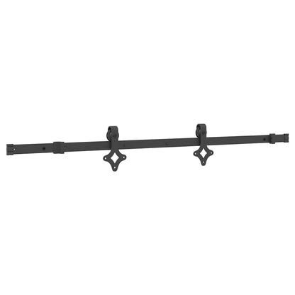 Kit di Binari per Porte Scorrevoli 152,5 cm Acciaio Nero | homemem39