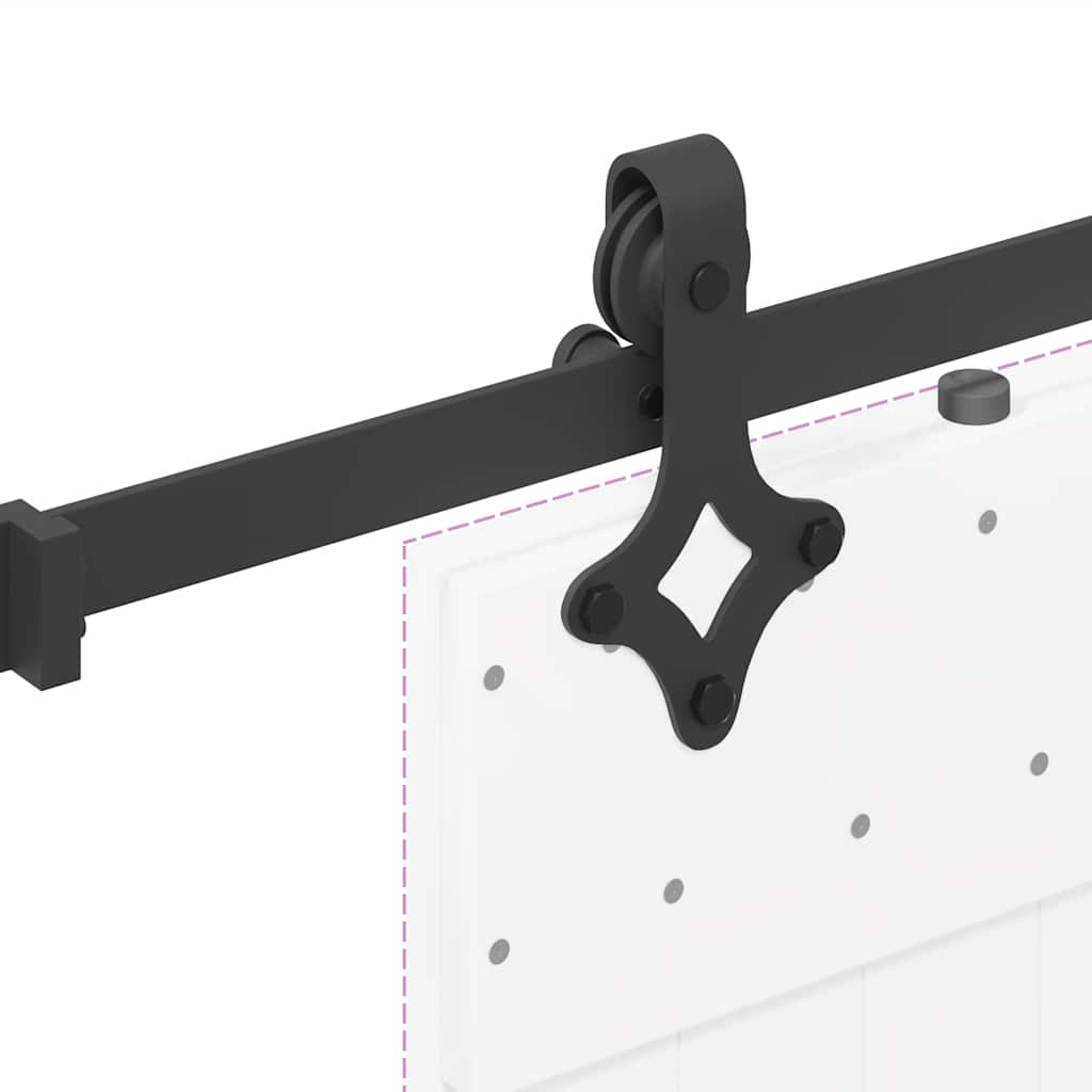 Kit di Binari per Porte Scorrevoli 152,5 cm Acciaio Nero | homemem39