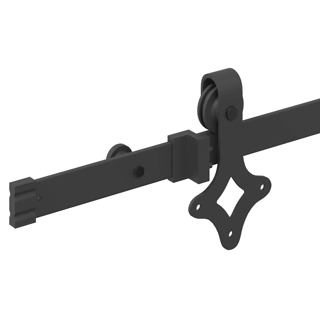 Kit di Binari per Porte Scorrevoli 152,5 cm Acciaio Nero | homemem39