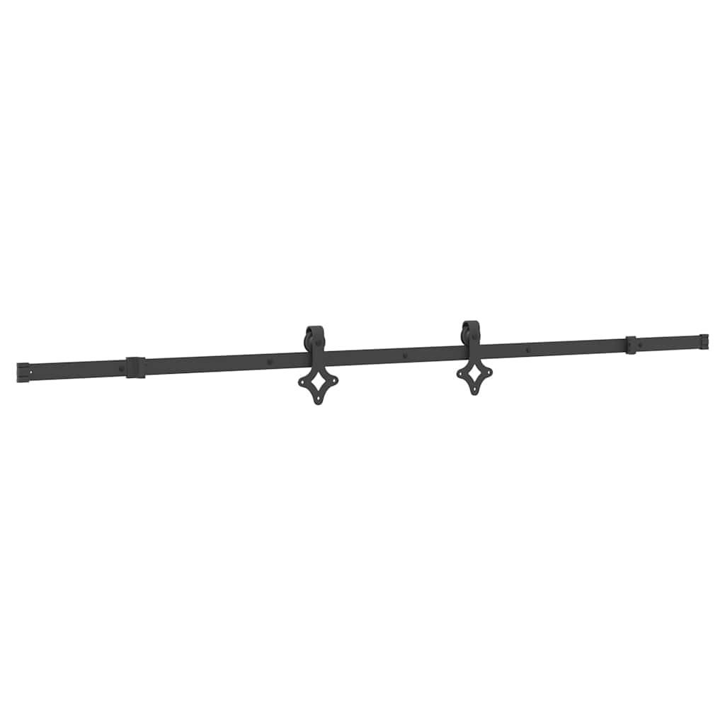 Kit di Binari per Porte Scorrevoli 213,5 cm Acciaio Nero