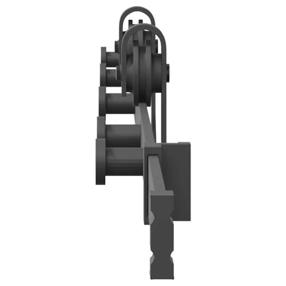 Kit di Binari per Porte Scorrevoli 213,5 cm Acciaio Nero