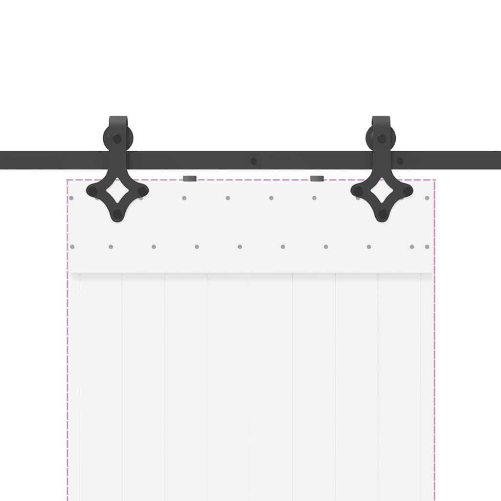 Kit di Binari per Porte Scorrevoli 213,5 cm Acciaio Nero | homemem39
