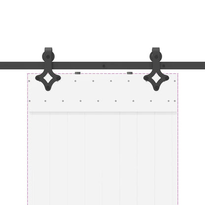 Kit di Binari per Porte Scorrevoli 213,5 cm Acciaio Nero | homemem39