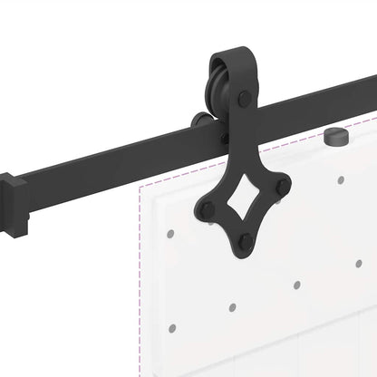 Kit di Binari per Porte Scorrevoli 213,5 cm Acciaio Nero | homemem39