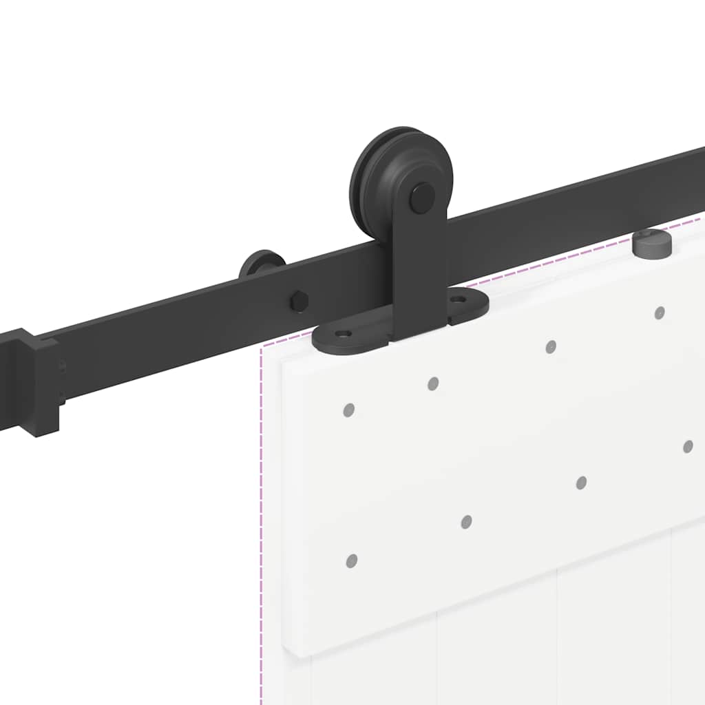 Kit di Binari per Porte Scorrevoli 152,5 cm Acciaio Nero | homemem39