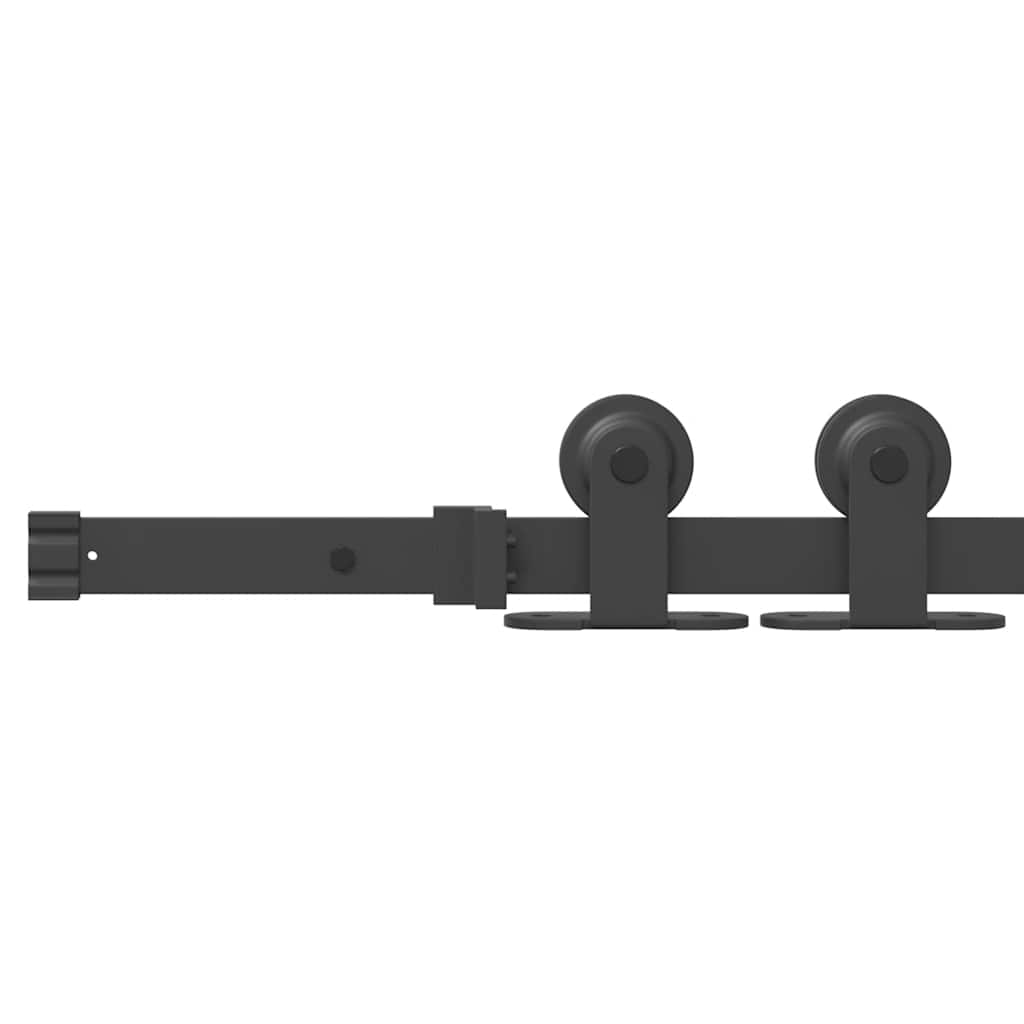 Kit di Binari per Porte Scorrevoli 152,5 cm Acciaio Nero | homemem39