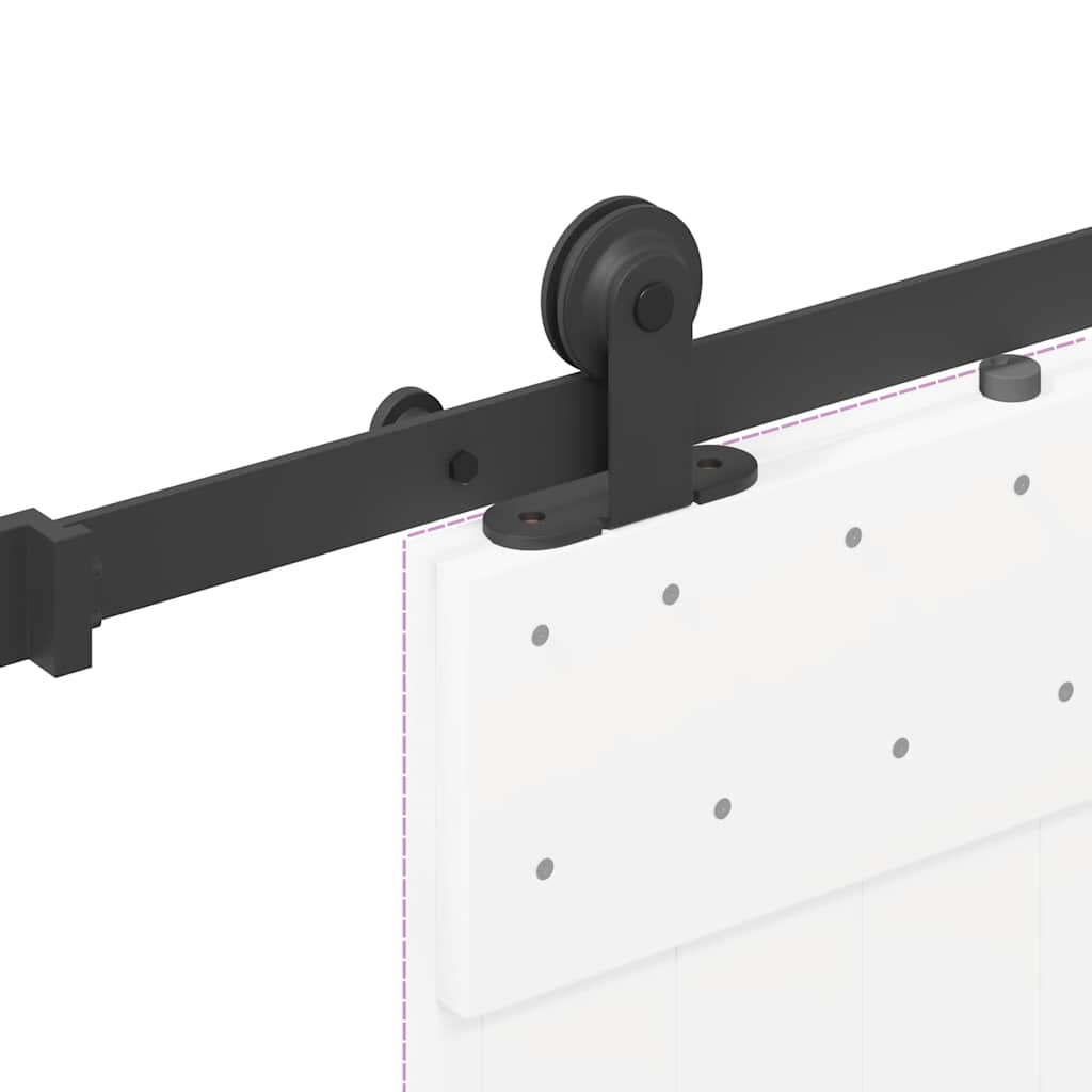 Kit di Binari per Porte Scorrevoli 213,5 cm Acciaio Nero | homemem39