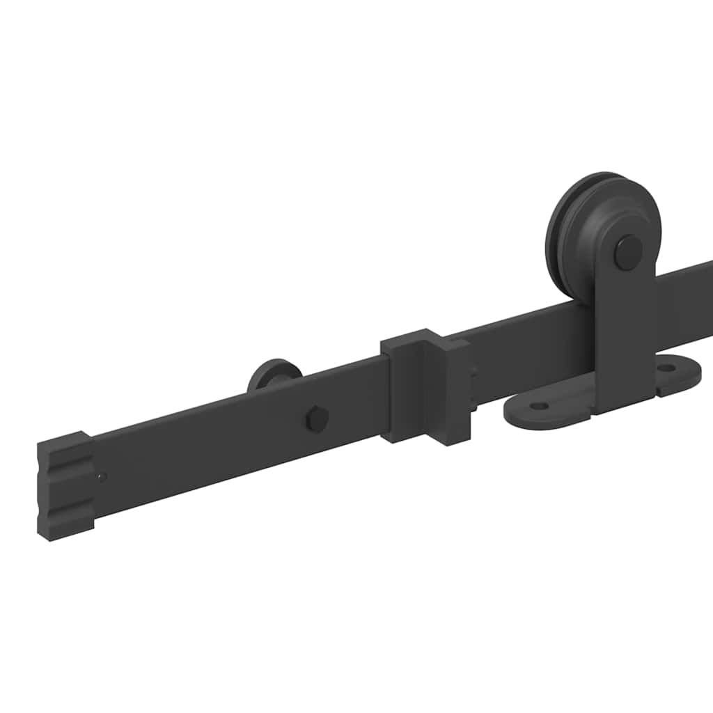 Kit di Binari per Porte Scorrevoli 213,5 cm Acciaio Nero | homemem39
