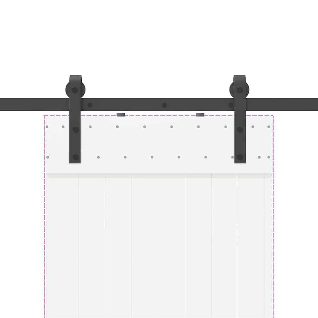 Kit di Binari per Porte Scorrevoli 152,5 cm Acciaio Nero | homemem39