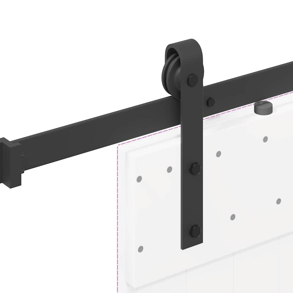 Kit di Binari per Porte Scorrevoli 152,5 cm Acciaio Nero | homemem39