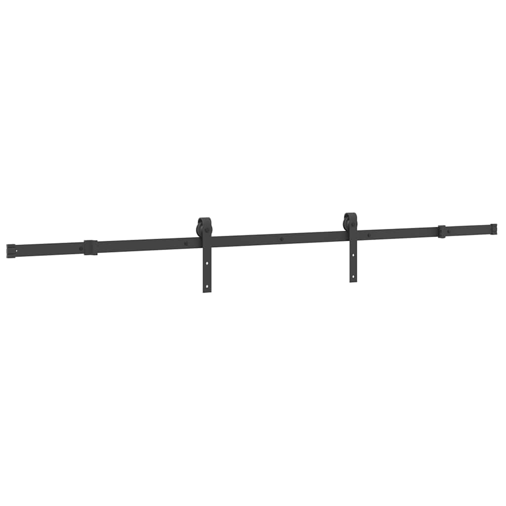 Kit di Binari per Porte Scorrevoli 213,5 cm Acciaio Nero | homemem39