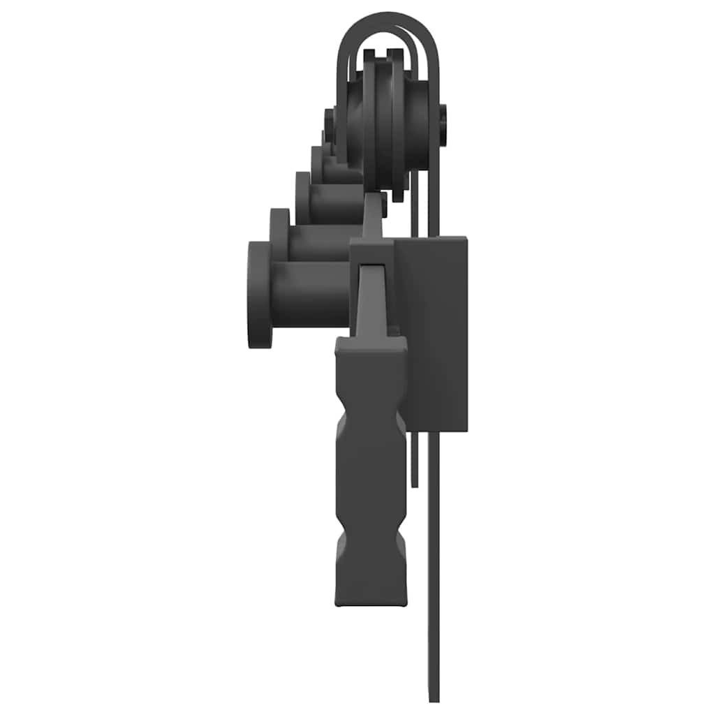 Kit di Binari per Porte Scorrevoli 213,5 cm Acciaio Nero | homemem39