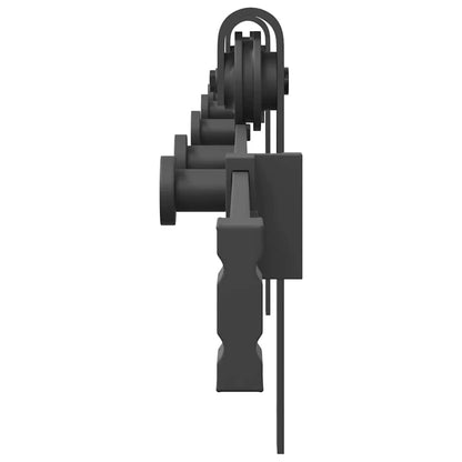 Kit di Binari per Porte Scorrevoli 213,5 cm Acciaio Nero | homemem39