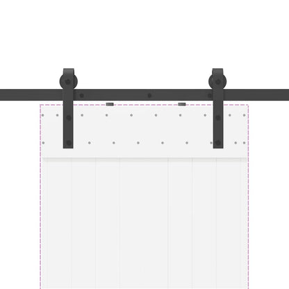 Kit di Binari per Porte Scorrevoli 213,5 cm Acciaio Nero | homemem39