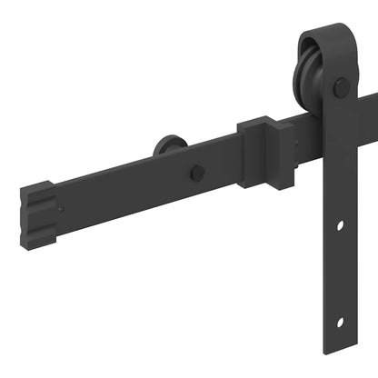 Kit di Binari per Porte Scorrevoli 213,5 cm Acciaio Nero | homemem39