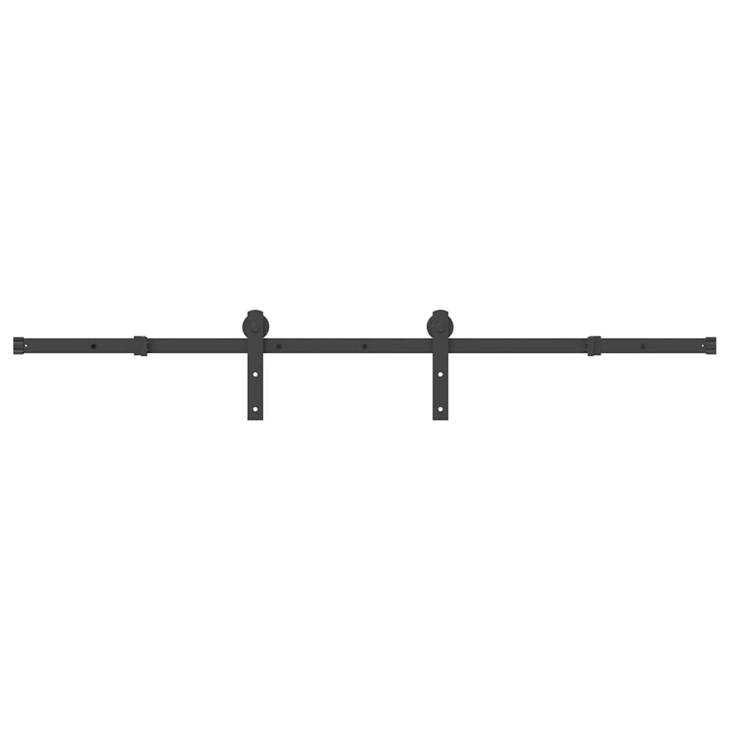 Kit di Binari per Porte Scorrevoli 183 cm Acciaio Nero | homemem39