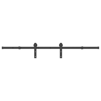 Kit di Binari per Porte Scorrevoli 183 cm Acciaio Nero | homemem39