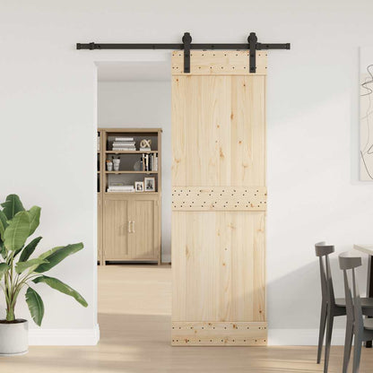 Kit di Binari per Porte Scorrevoli 183 cm Acciaio Nero | homemem39