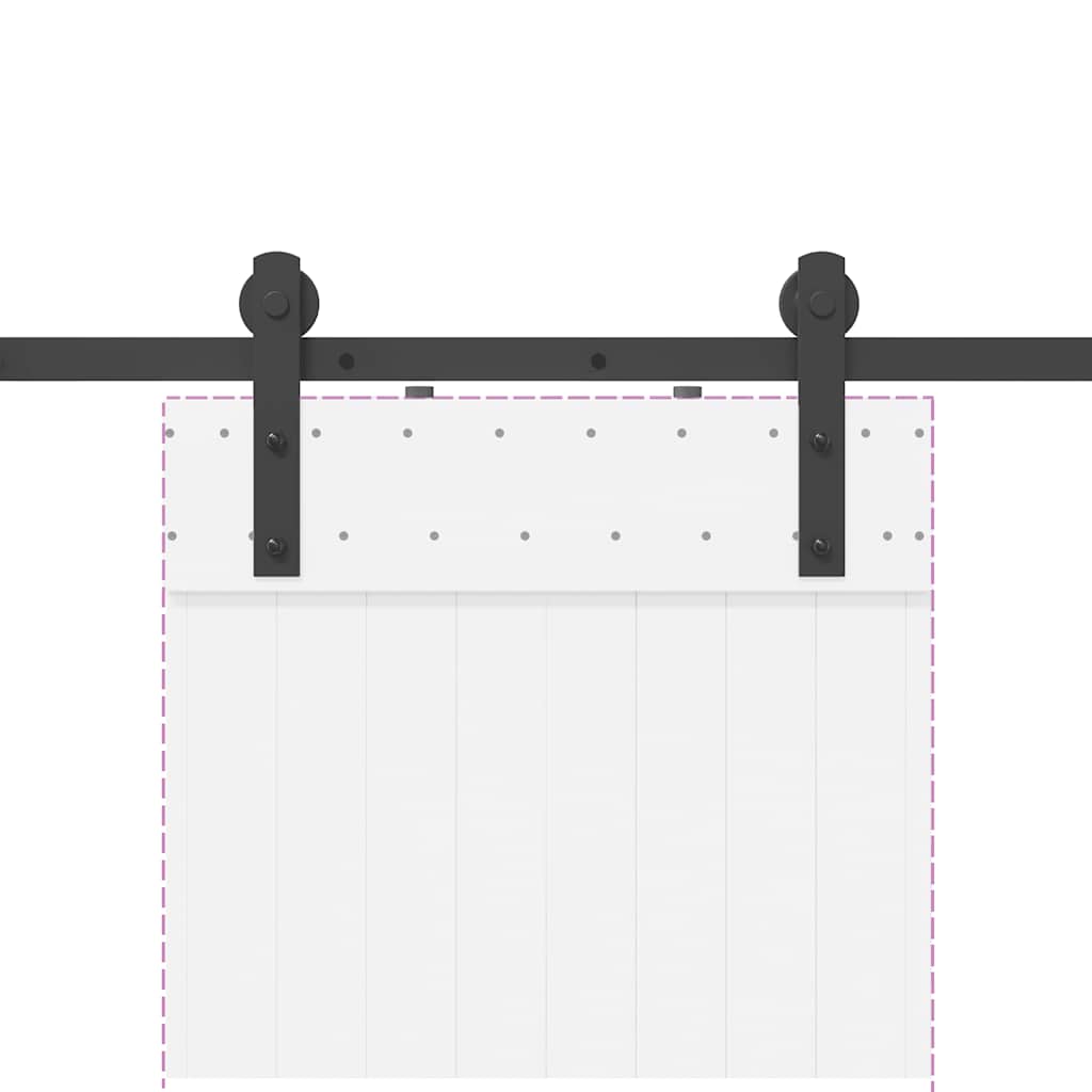 Kit di Binari per Porte Scorrevoli 183 cm Acciaio Nero | homemem39