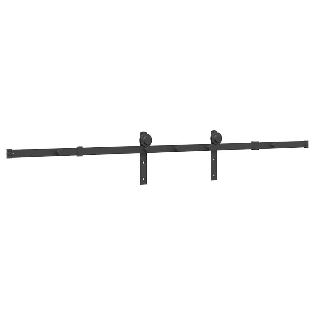 Kit di Binari per Porte Scorrevoli 200 cm Acciaio Nero | homemem39
