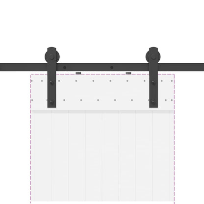 Kit di Binari per Porte Scorrevoli 200 cm Acciaio Nero | homemem39