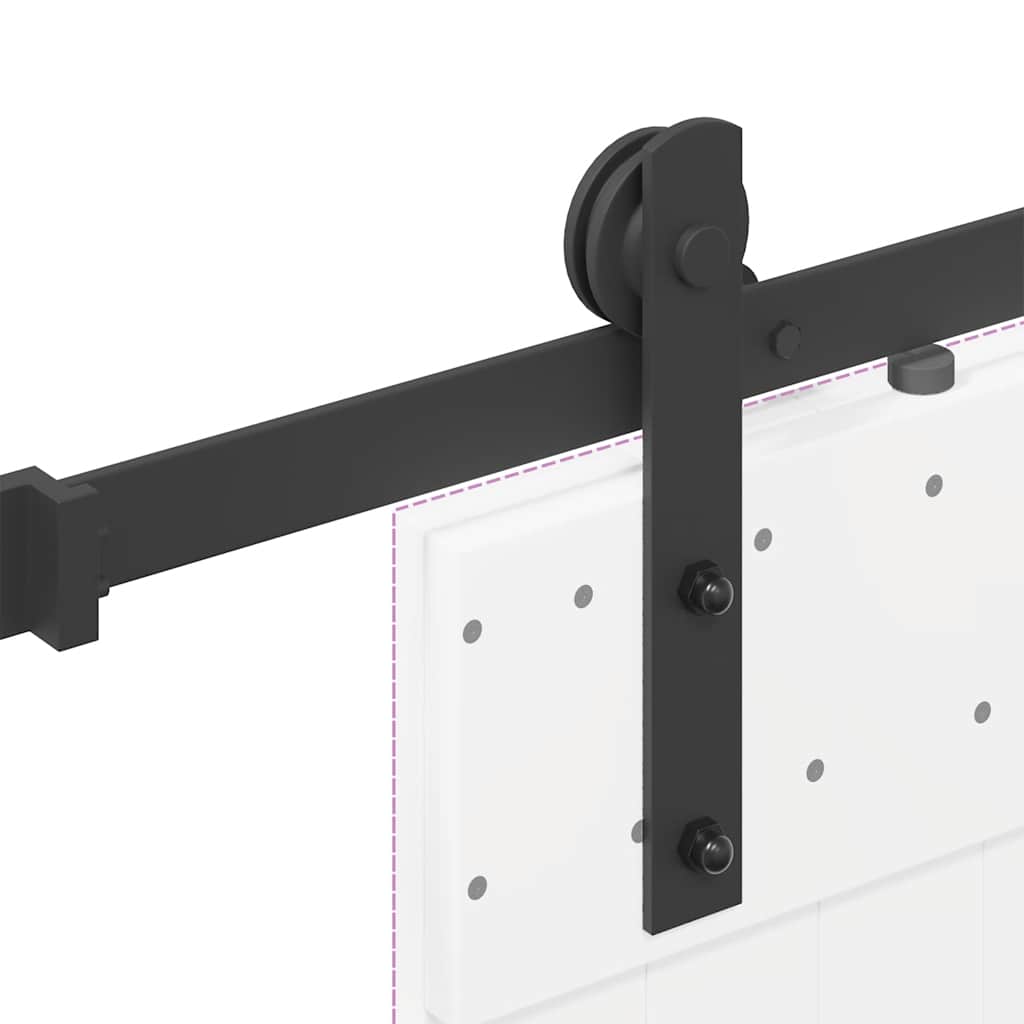 Kit di Binari per Porte Scorrevoli 200 cm Acciaio Nero | homemem39