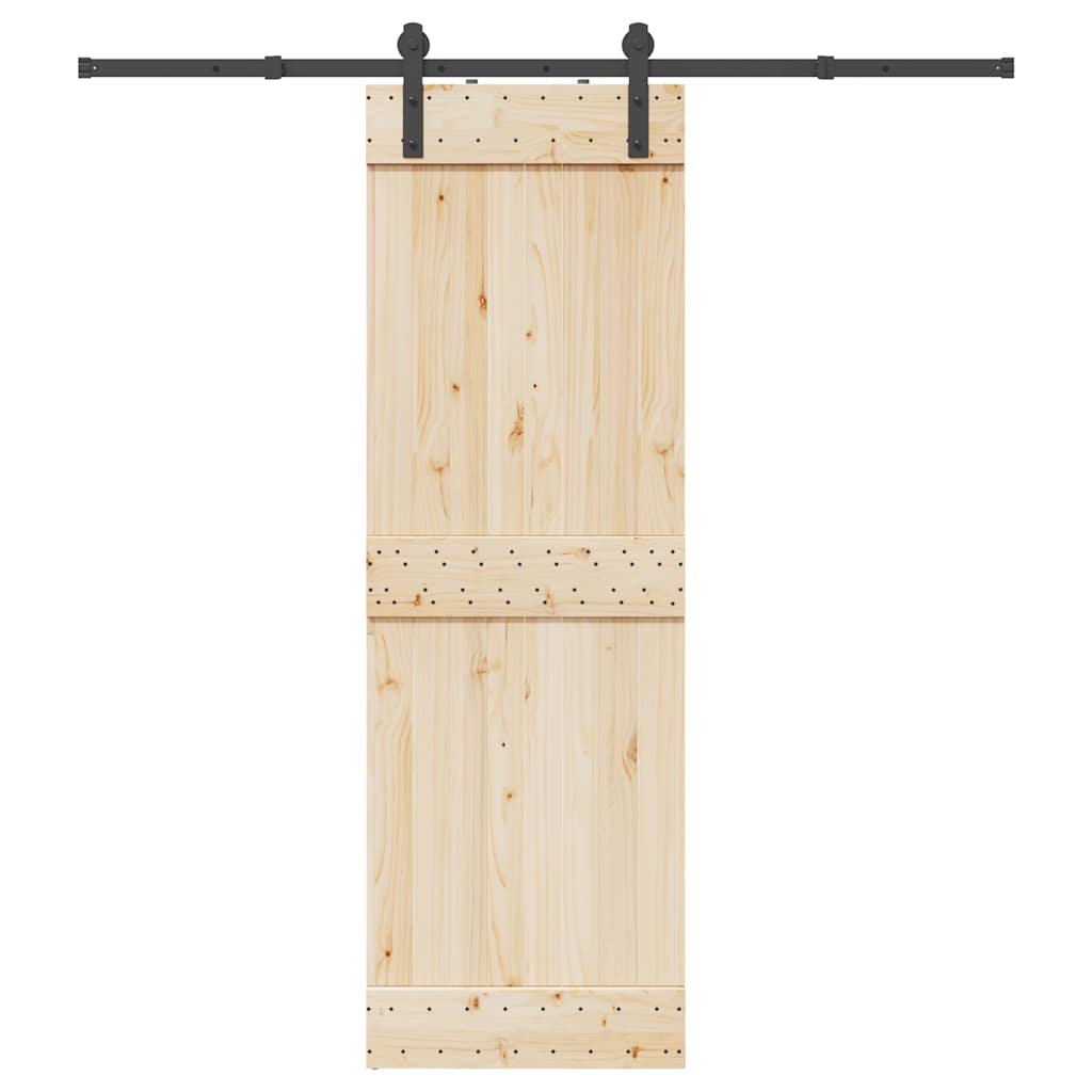 Kit di Binari per Porte Scorrevoli 200 cm Acciaio Nero | homemem39
