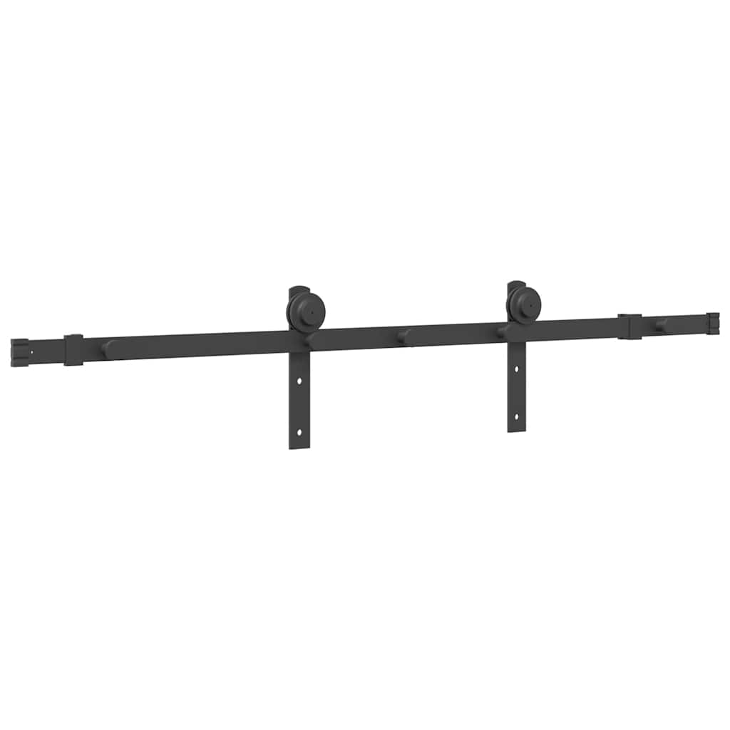 Kit di Binari per Porte Scorrevoli 152 cm Acciaio Nero | homemem39