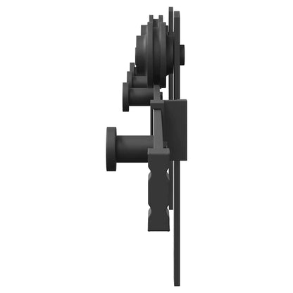 Kit di Binari per Porte Scorrevoli 213,5 cm Acciaio Nero | homemem39