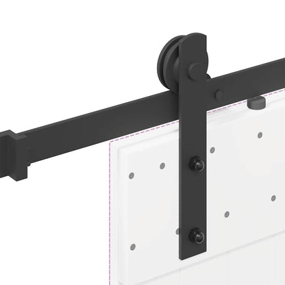 Kit di Binari per Porte Scorrevoli 213,5 cm Acciaio Nero | homemem39