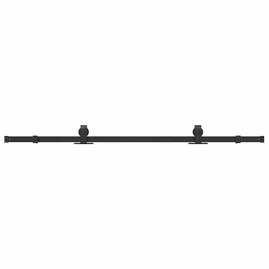Kit di Binari per Porte Scorrevoli 183 cm Acciaio Nero | homemem39