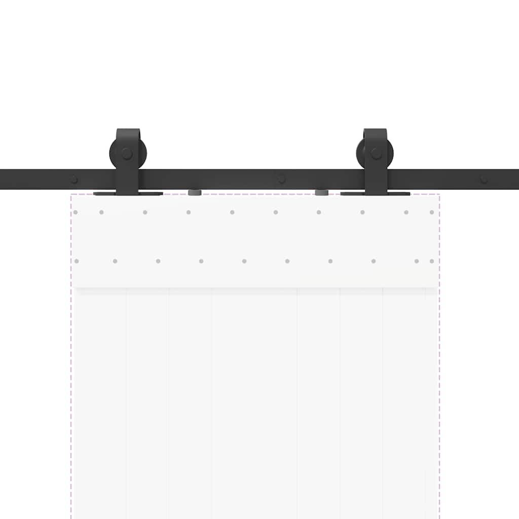 Kit di Binari per Porte Scorrevoli 183 cm Acciaio Nero | homemem39