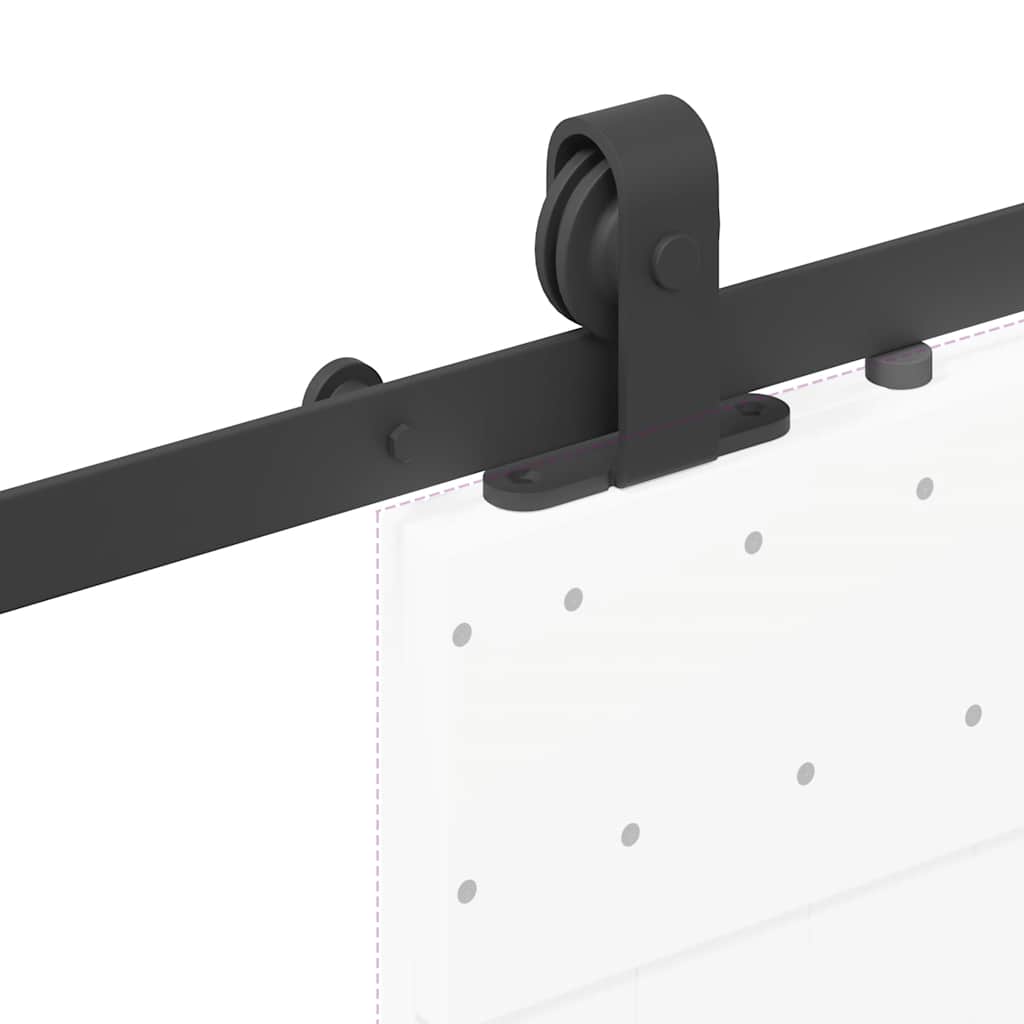 Kit di Binari per Porte Scorrevoli 183 cm Acciaio Nero | homemem39
