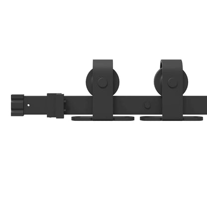 Kit di Binari per Porte Scorrevoli 183 cm Acciaio Nero | homemem39