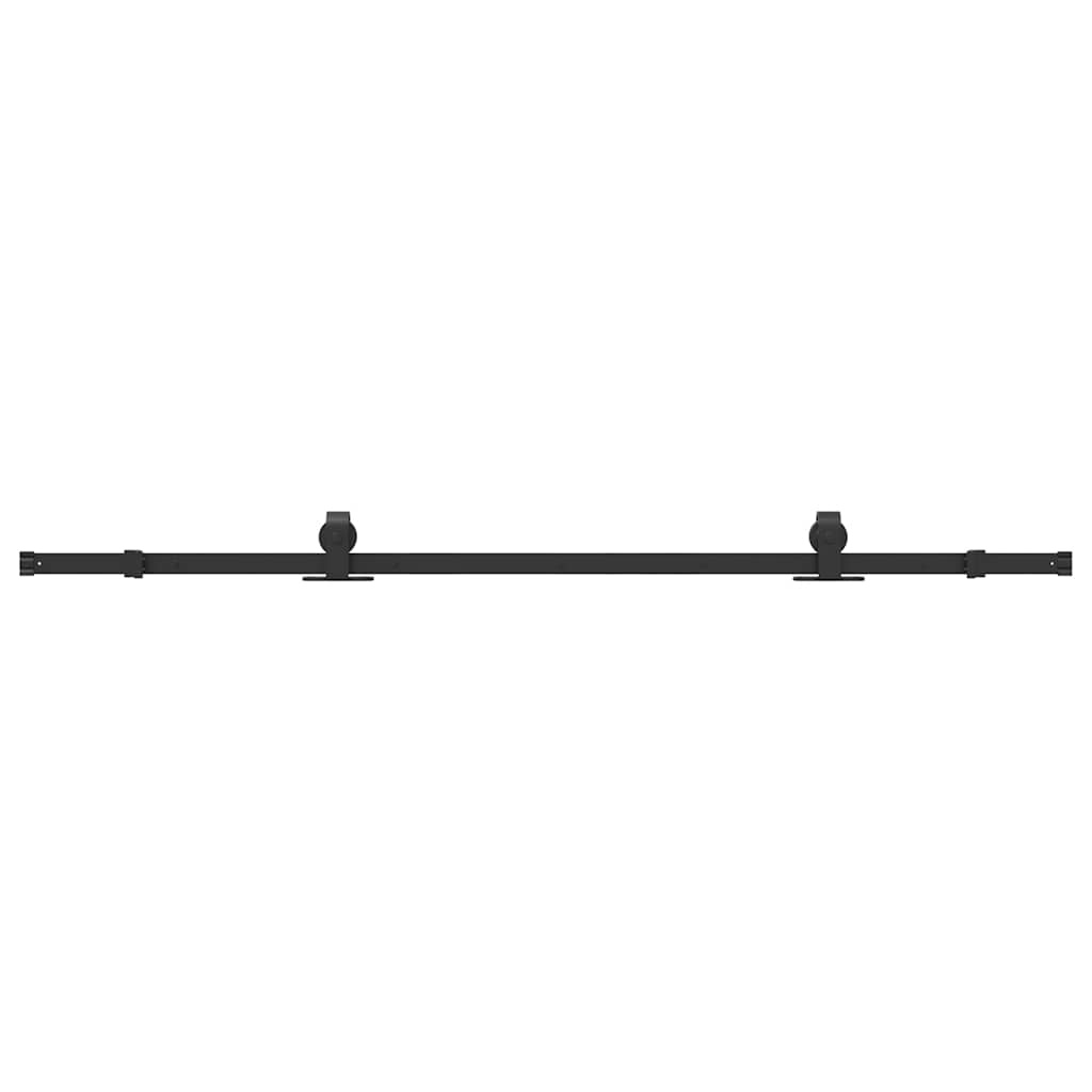 Kit di Binari per Porte Scorrevoli 200 cm Acciaio Nero | homemem39