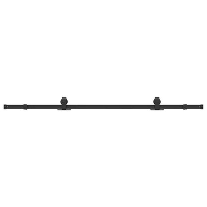 Kit di Binari per Porte Scorrevoli 200 cm Acciaio Nero | homemem39