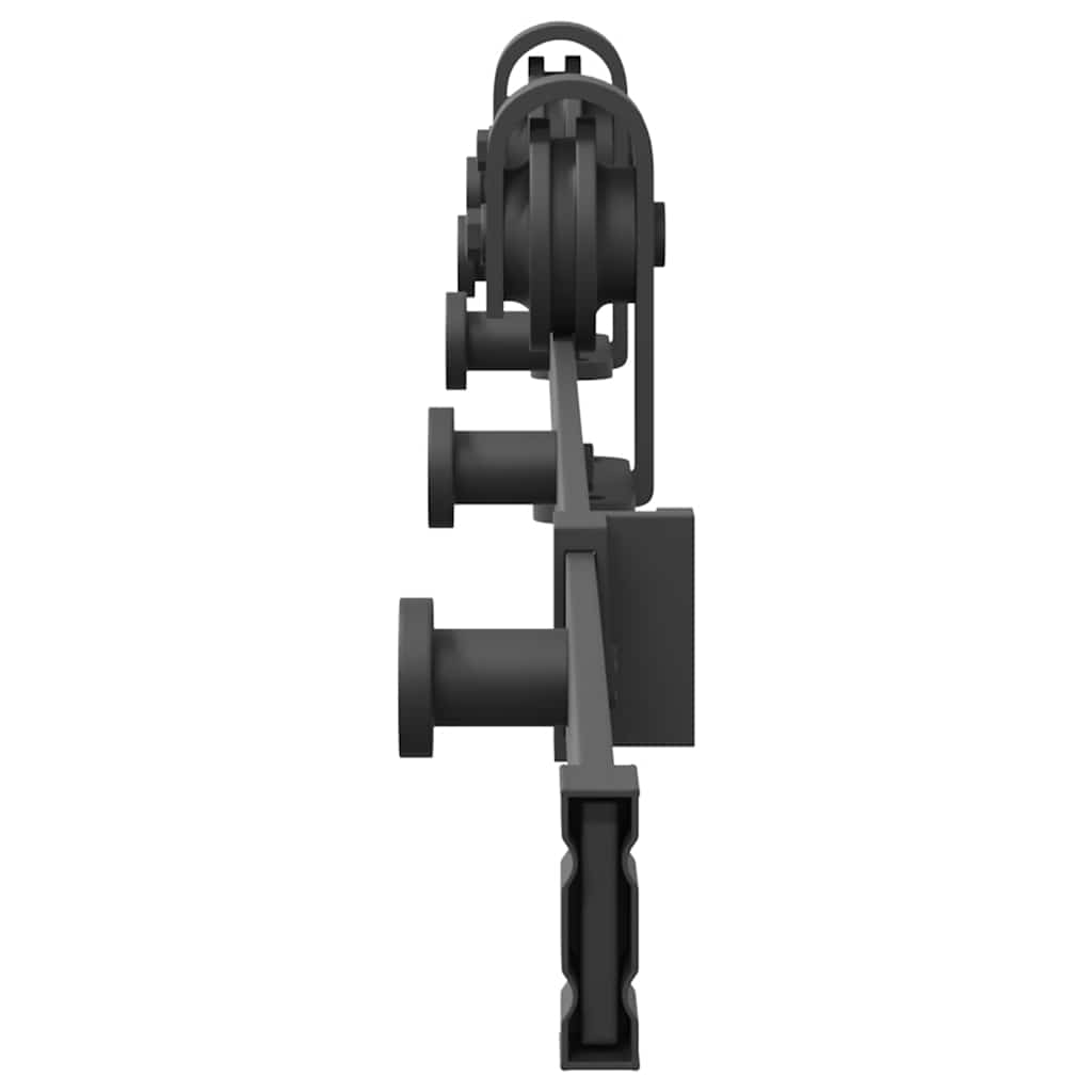 Kit di Binari per Porte Scorrevoli 200 cm Acciaio Nero | homemem39