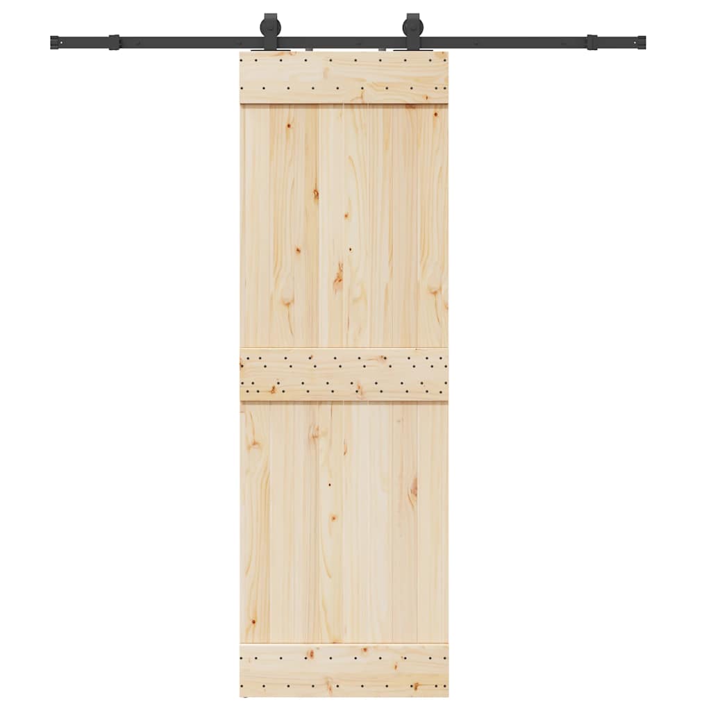 Kit di Binari per Porte Scorrevoli 200 cm Acciaio Nero | homemem39