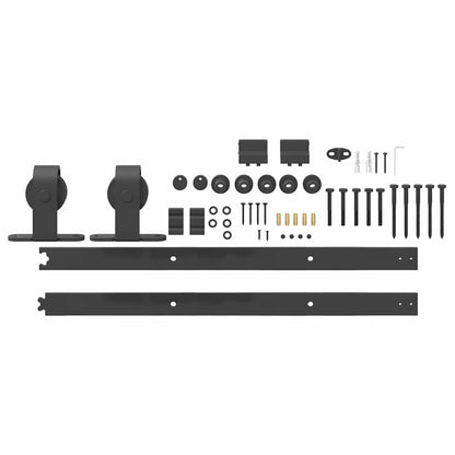 Kit di Binari per Porte Scorrevoli 152,5 cm Acciaio Nero | homemem39