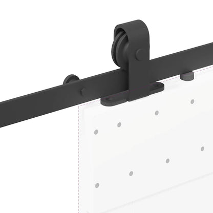 Kit di Binari per Porte Scorrevoli 152,5 cm Acciaio Nero | homemem39
