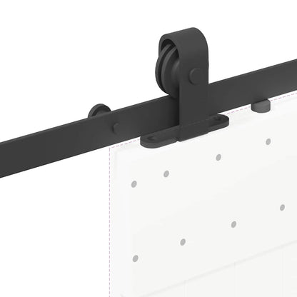 Kit di Binari per Porte Scorrevoli 213 cm Acciaio Nero | homemem39