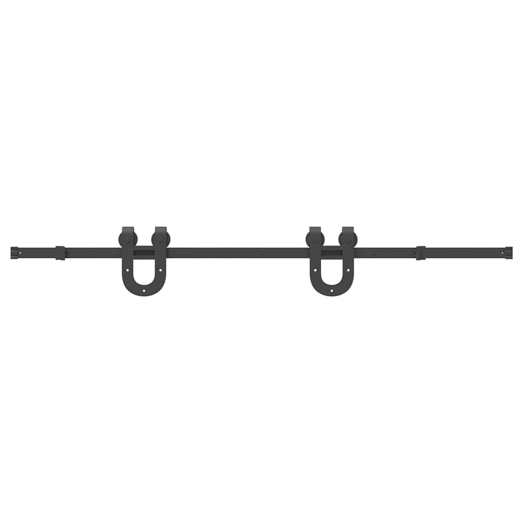 Kit di Binari per Porte Scorrevoli 183 cm Acciaio Nero | homemem39
